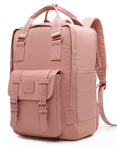 HotStyle VIAZ Vintage Backpack for Work, Travel, College, with Separate 15.6" Laptop Compartment & Trolley Sleeve, Ashrose