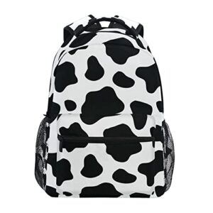 krafig black and white cow print boys girls kids school backpacks bookbag, elementary school bag travel backpack daypack