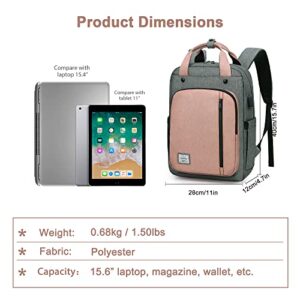 WindTook 15.6" Laptop Backpack with USB Charging Port for Women Men Travel School College Work Daypack, Grey-pink