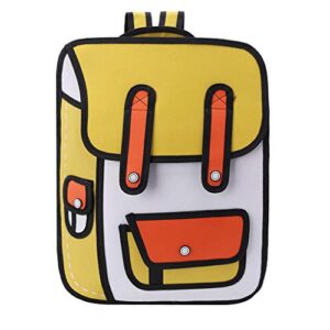 3d jump style 2d drawing from cartoon paper backpack shoulder bag comic bookbag