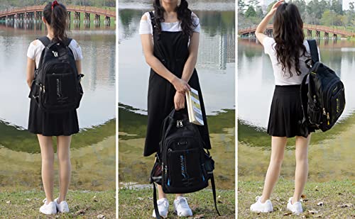 JSAHAH School Backpacks Student Bookbag Casual Shoulder Daypack Travel Back Pack for Teen Boys Black Grey