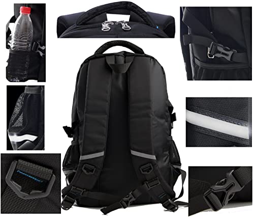 JSAHAH School Backpacks Student Bookbag Casual Shoulder Daypack Travel Back Pack for Teen Boys Black Grey