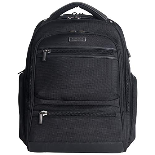 Kenneth Cole REACTION ProTec Travel Laptop 17" Computer Bag for Men & Women Casual Work/School/College Bookbag Day Pack, Black Business Backpack