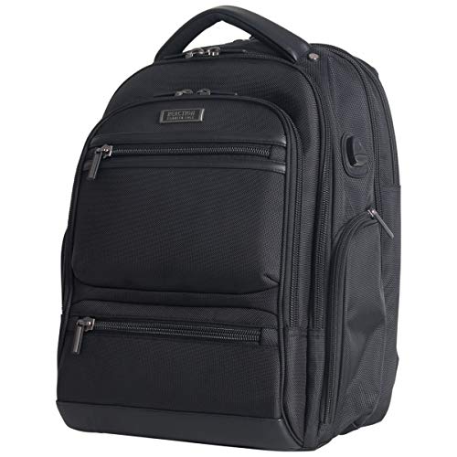 Kenneth Cole REACTION ProTec Travel Laptop 17" Computer Bag for Men & Women Casual Work/School/College Bookbag Day Pack, Black Business Backpack