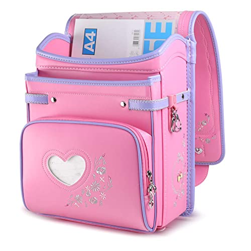 Randoseru Ransel backpack automatic Japanese school bag boys girls PU leather light weight Rain Cover