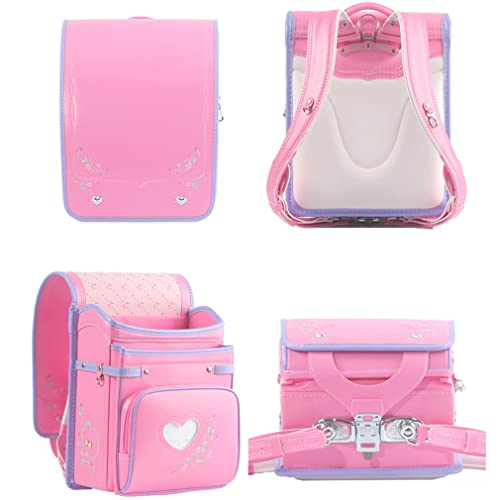 Randoseru Ransel backpack automatic Japanese school bag boys girls PU leather light weight Rain Cover