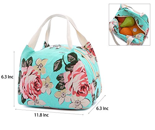 Abshoo Floral Backpacks For Girls Canvas School Bookbags Teen Girls Backpacks With Lunch Bag (Floral Lake Blue)