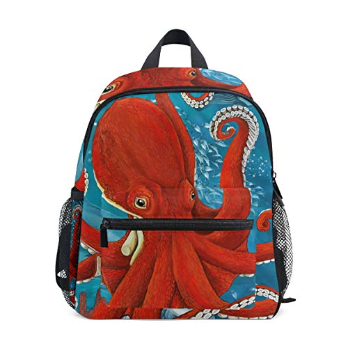 Cute Octopus Toddler Backpack for Boys Girls Sea Shake Kids Backpack Preschool School Children Bag Bookbag Nursery Junior Primary Student Travel Bag Daycare Bag Schoolbag for Junior Primary