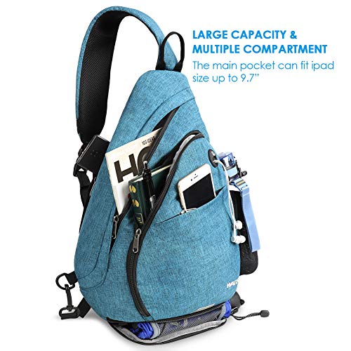 WATERFLY Sling Bag Crossbody Backpack: Over Shoulder Daypack Casual Cross Chest Side Pack