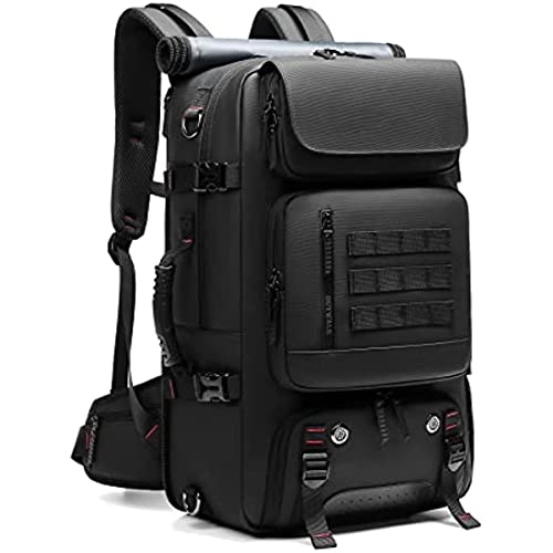 Extra Large Backpack for Men 50l, Men Travel Backpack,Waterproof 17 Inch Business Laptop Backpack with Shoe Bag, Hidden USB Charging Port Outdoor Backpack for Woman, Black, 21.65*13*7.87 Inch