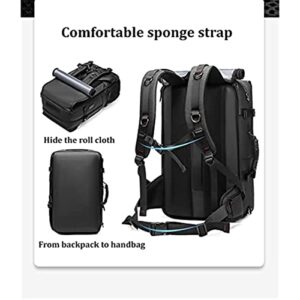 Extra Large Backpack for Men 50l, Men Travel Backpack,Waterproof 17 Inch Business Laptop Backpack with Shoe Bag, Hidden USB Charging Port Outdoor Backpack for Woman, Black, 21.65*13*7.87 Inch