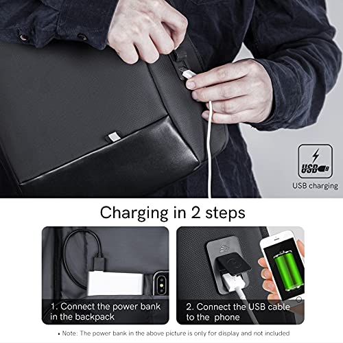Kingsons Sling Bag Men Crossbody Shoulder Bag with USB Charging Port Waterproof RFID Anti-theft Travel Chest Bags Casual Daypack Fit for 13.3in Laptop