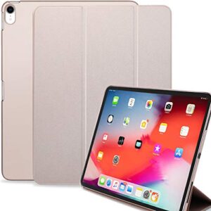khomo ipad pro 12.9 inch case 3rd generation (released 2018) – dual rose gold super slim cover with rubberized back and smart feature
