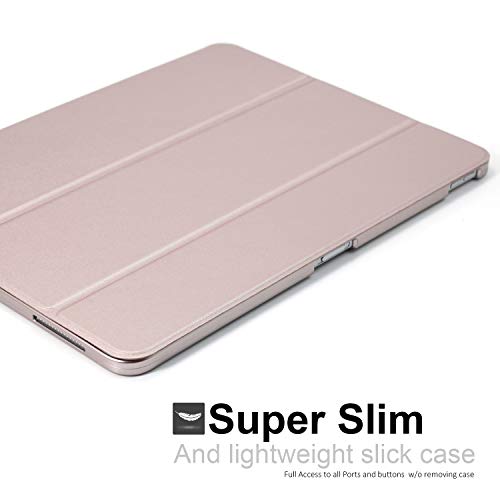 KHOMO iPad Pro 12.9 Inch Case 3rd Generation (Released 2018) - Dual Rose Gold Super Slim Cover with Rubberized Back and Smart Feature