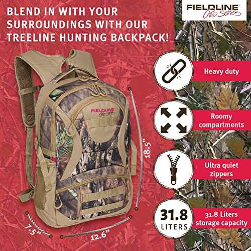 Fieldline Treeline Womens Hunting Backpack PRO Series | Tactical Backpack for Women and Men | Camo Backpack for Hunting | Heavy Duty Army Backpack | 31.8L Capacity