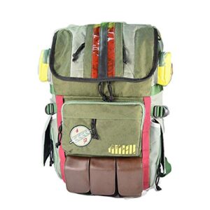 hamiqi star wars boba fetterman armor backpack student schoolbag travel backpack pc tablet laptop backpack