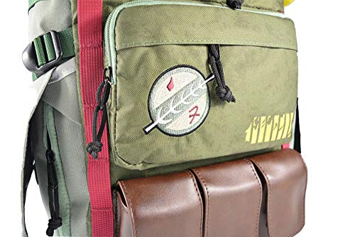 HAMIQI Star Wars Boba Fetterman Armor Backpack Student Schoolbag Travel Backpack PC Tablet Laptop Backpack