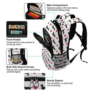 Dachshund Dog Love Heat Paw Print Backpacks Travel Laptop Daypack School Book Bag for Men Women Teens Kids