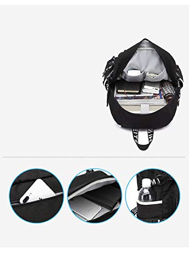 JUSTGOGO Luminous KPOP MONSTA X Backpack Daypack Laptop Bag College Bag Book Bag School Bag with USB Charging Port