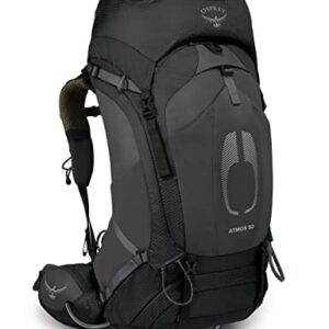 Osprey Atmos AG 50 Men's Backpacking Backpack, Black, Large/X-Large