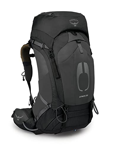 Osprey Atmos AG 50 Men's Backpacking Backpack, Black, Large/X-Large