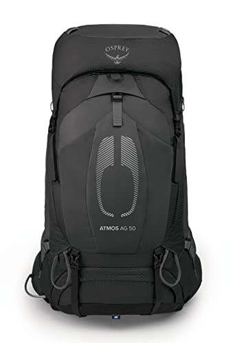 Osprey Atmos AG 50 Men's Backpacking Backpack, Black, Large/X-Large