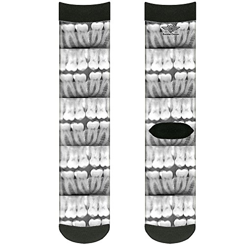 Buckle-Down Unisex Adult's Buckle-down Socks Backpacks, Black/White Crew, One size US