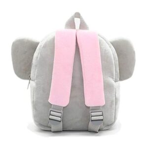 NICE CHOICE Cute Toddler Backpack Toddler Bag Plush Animal Cartoon Mini Travel Bag for Baby Girl Boy 2-6 Years(Grey Elephant)