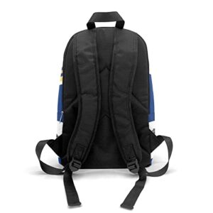 Personalized Name Cheerleader Megaphone Blue Backpack Unisex Bookbag for Boy Girl Travel Daypack Bag Purse 17.7 IN