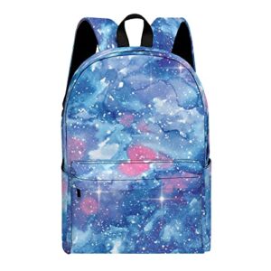 Blue Galaxy Backpack, Lightweight Galaxy Bookbag, Outdoor Work Travel Laptop Shoulder Bag, Durable Daypack for Boys Girls Teens Women (Galaxy)