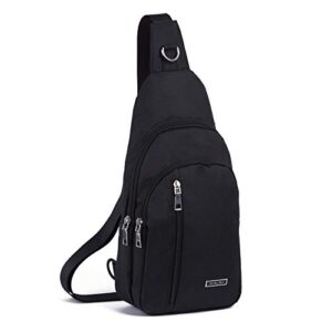 small sling bag for men women one strap shoulder crossbody backpack with usb charging port for hiking cycling travel black