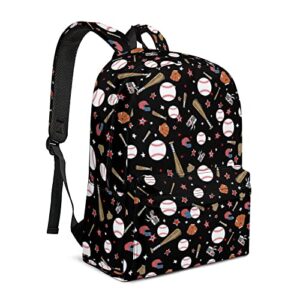 lightweight baseball laptop backpack bookbag for teens boys girls, large capacity backpack daypack office travel