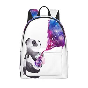 fehuew 16 inch backpack panda bottle galaxy laptop backpack full print school bookbag shoulder bag for travel daypack
