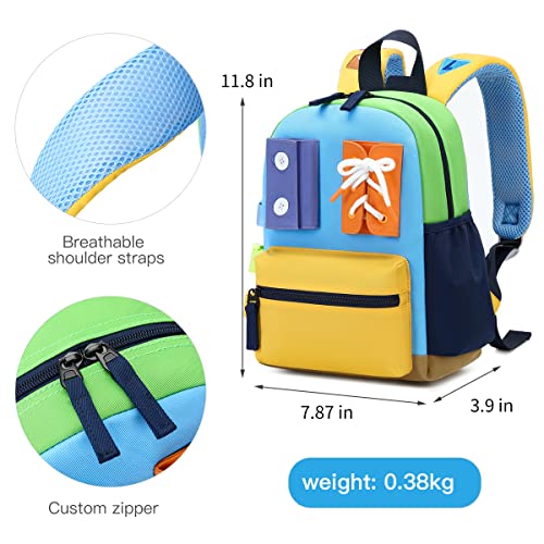 SHENHU Waterproof Kids Backpack Lightweight Kindergarten SchoolBag Bookbag Preschool Bag with Buckles and Laces with Leashes for Boy Girl Yellow