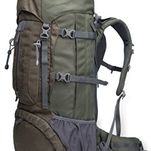 TERRA PEAK Backpacking Backpack Hiking Backpack 65L+20L khaki green