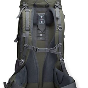 TERRA PEAK Backpacking Backpack Hiking Backpack 65L+20L khaki green