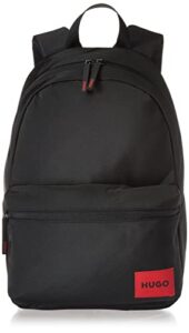 hugo men’s nylon backpack, black metal, one size