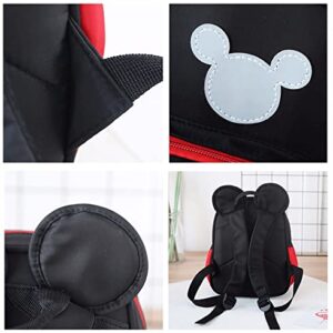 Cute Mini Backpacks, Red Cartoon Bag, Mouse Ears Bowknot Travel Daypack