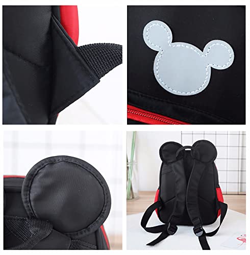 Cute Mini Backpacks, Red Cartoon Bag, Mouse Ears Bowknot Travel Daypack