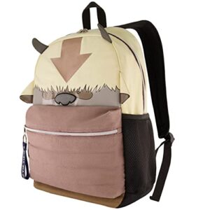 concept one avatar the last airbender 13 inch sleeve laptop backpack, appa yip yip padded computer bag for commute or travel, multi, brown