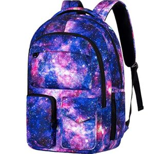 KLFVB Laptop Backpack for Women, Travel College School Bookbag, 17 Inch Cute Business Computer Waterproof Anti Theft Backpacks for Teenagers Girls - Purple