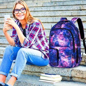 KLFVB Laptop Backpack for Women, Travel College School Bookbag, 17 Inch Cute Business Computer Waterproof Anti Theft Backpacks for Teenagers Girls - Purple