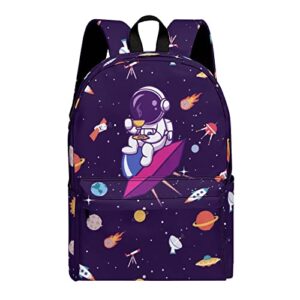 universe astronauts space backpack – multi-pocket bookbag travel book bags casual daypack durable lightweight bag for laptop