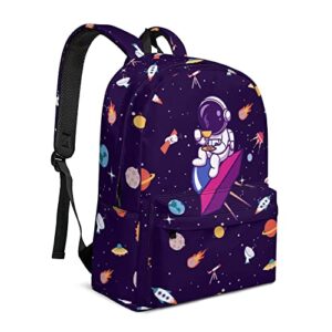 Universe Astronauts Space Backpack - Multi-Pocket Bookbag Travel Book Bags Casual Daypack Durable Lightweight Bag for Laptop