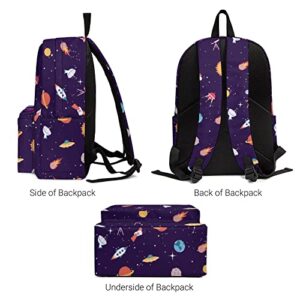 Universe Astronauts Space Backpack - Multi-Pocket Bookbag Travel Book Bags Casual Daypack Durable Lightweight Bag for Laptop