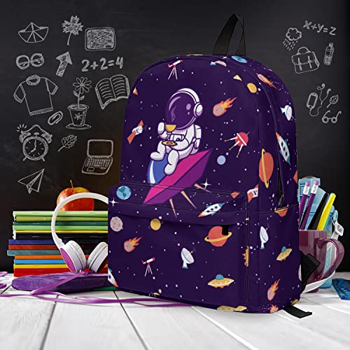 Universe Astronauts Space Backpack - Multi-Pocket Bookbag Travel Book Bags Casual Daypack Durable Lightweight Bag for Laptop