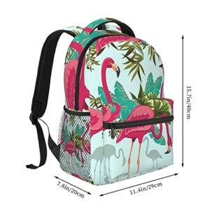 Tropical Palm Tree Flamingo Casual Backpack Printed Travel Daypack Laptop Backpack