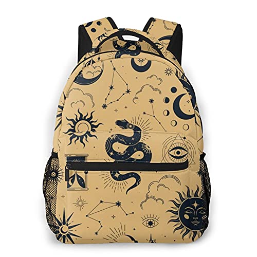 Constellation Snake Sun Moon And Stars Backpack, 13.8 Inch Stylish Backpack, Suitable For Outing/School/Business Trip