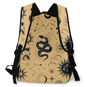 Constellation Snake Sun Moon And Stars Backpack, 13.8 Inch Stylish Backpack, Suitable For Outing/School/Business Trip