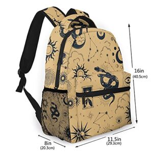 Constellation Snake Sun Moon And Stars Backpack, 13.8 Inch Stylish Backpack, Suitable For Outing/School/Business Trip